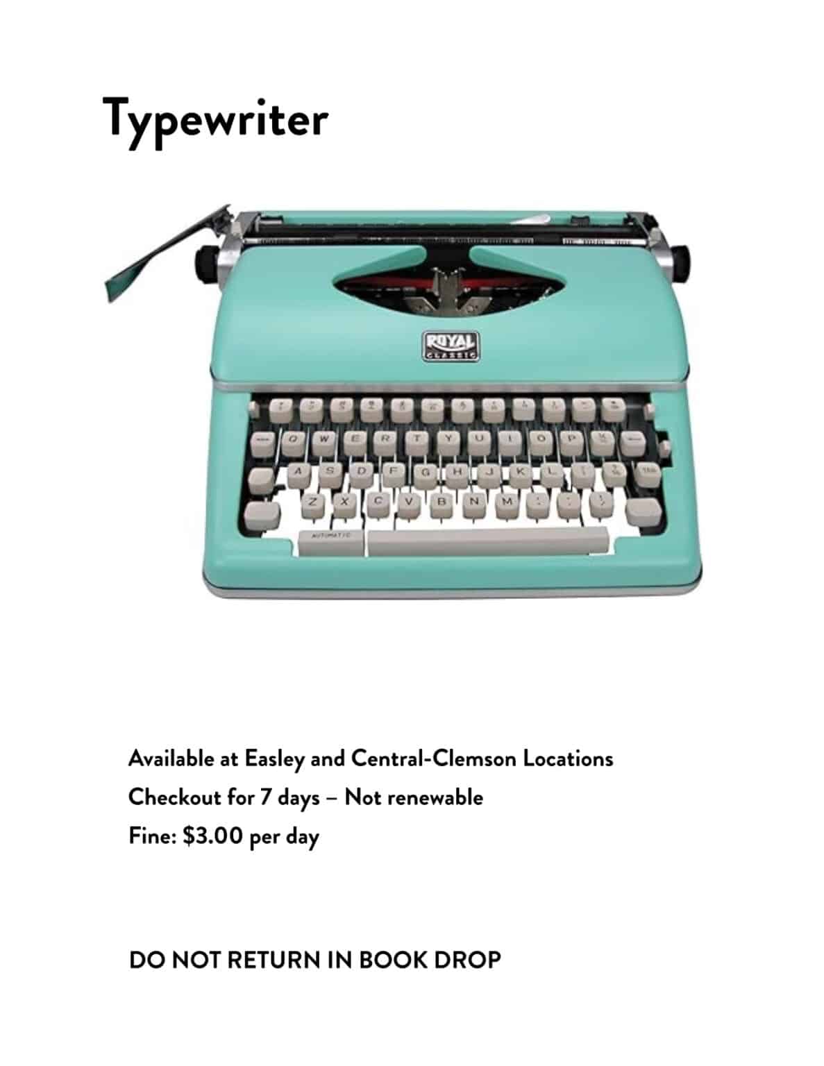 Typewriter Pickens County Library System